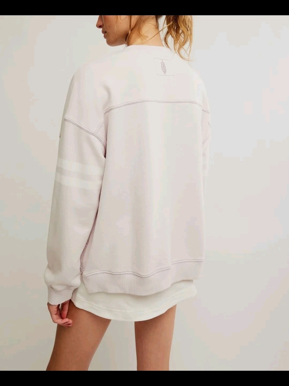 Free People Buti Logo Pullover - ROSE QUARTZ COMBO Size X Small - Picture 6 of 7